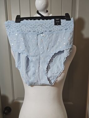 Torrid Light Blue Lace-Trim High-Waist Hipster Panty